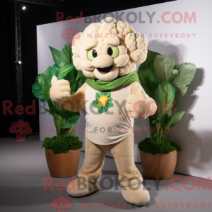 Tan Blomkål maskot kostume...