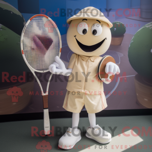 Krem-tennisracket-maskotdra...