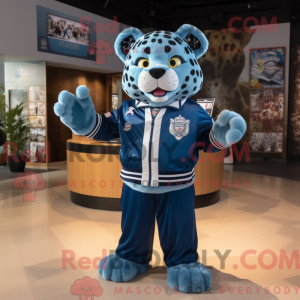 Blue Jaguar mascot costume...