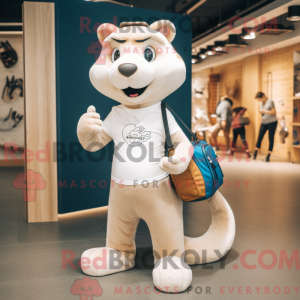 Beige Weasel maskot kostyme...