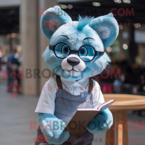 Cyan Cat mascot costume...
