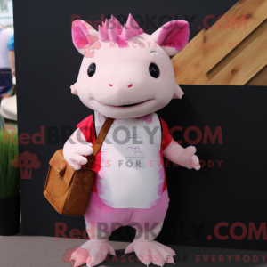 Pink Axolotls maskot...