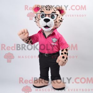 Pink Leopard mascot costume...