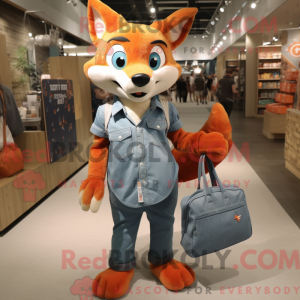 Orange Fox mascot costume...