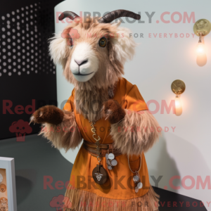 Brown Angora Goat mascot...