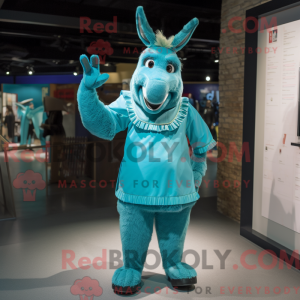 Turquoise Donkey mascot...