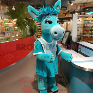 Turquoise Donkey mascot...