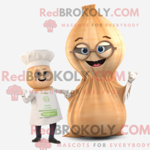 Tan Onion mascot costume...