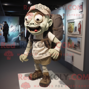 Beige Zombie mascot costume...