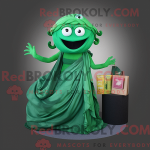 Grøn Medusa maskot kostume...