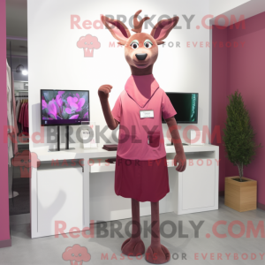 Magenta Roe Deer maskot...