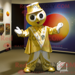 Gold Juggle mascot costume...