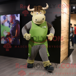 Olive Bull-maskotdraktfigur...