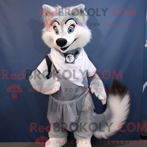 Silver Wolf maskot kostume...