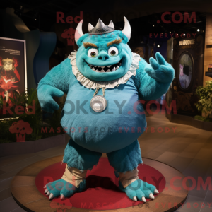 Teal Ogre Maskottchen...