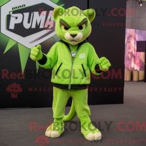 Lime Green Puma mascot...