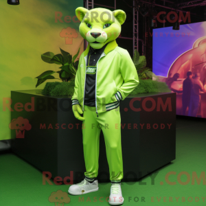 Lime Green Puma mascot...