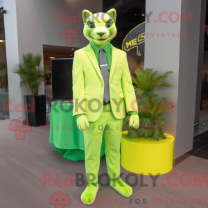 Lime Green Puma mascot...