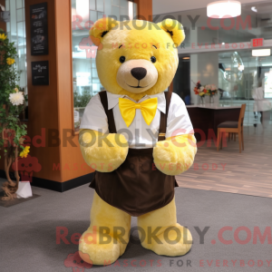 Yellow Bear mascot costume...