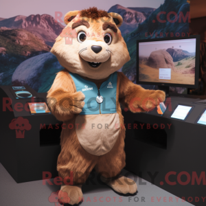 Brown Marmot mascot costume...