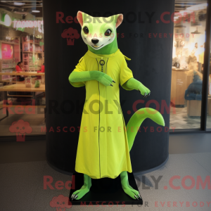 Lime Green Marten maskot...