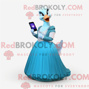 Cyan Swans mascot costume...