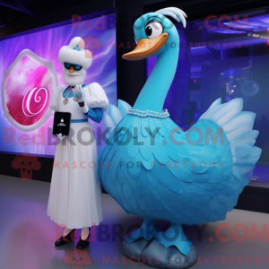 Cyan Swans mascot costume...