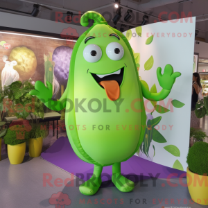 Limegrøn aubergine maskot...