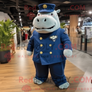Marine Nijlpaard mascotte...