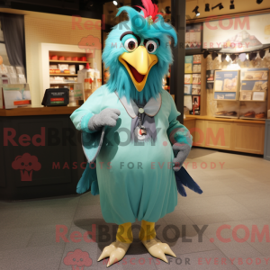 Cyan Hahn Maskottchen...