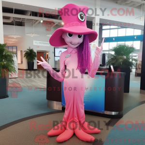 Pink Mermaid mascot costume...