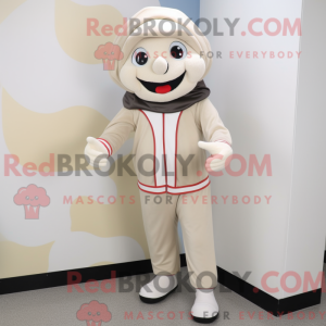 Beige Mime mascot costume...