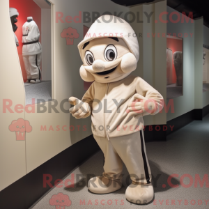 Beige Mime mascot costume...