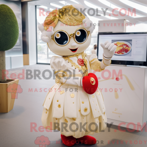 Gold Cherry mascot costume...