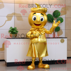 Gold Cherry mascot costume...