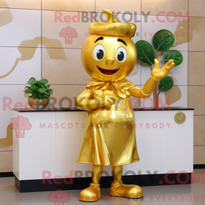 Gold Cherry mascottekostuum...