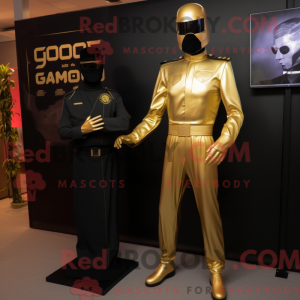 Gold Gi Joe mascot costume...