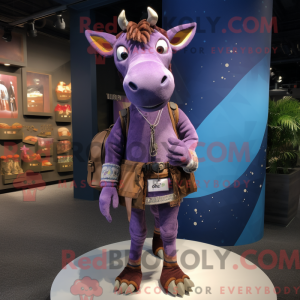 Purple Okapi mascot costume...