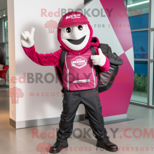 Magenta Pizza Slice mascot...
