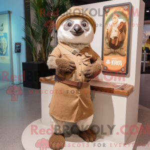 Tan Sloth mascot costume...