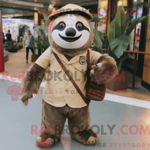 Tan Sloth maskot kostume...
