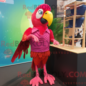Magenta Ara Maskottchen...