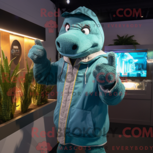 Teal Crocodile mascot...