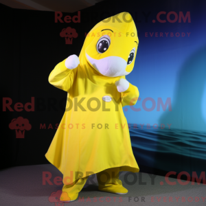 Lemon Yellow Dolphin mascot...