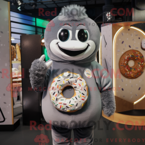 Gray Donut mascot costume...
