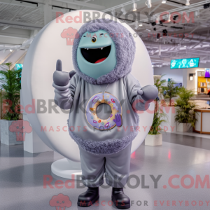 Gray Donut mascot costume...