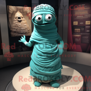 Teal Mummy-mascottekostuum...