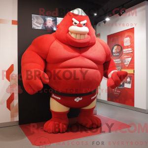 Red Strongman mascot...