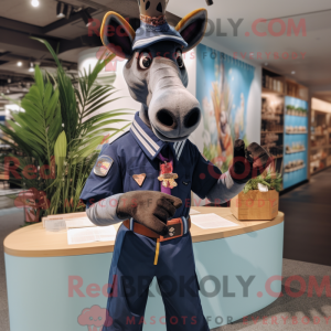 Navy Okapi mascot costume...