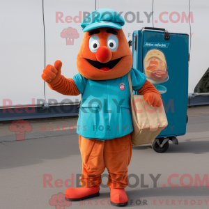 Turquoise Currywurst mascot...